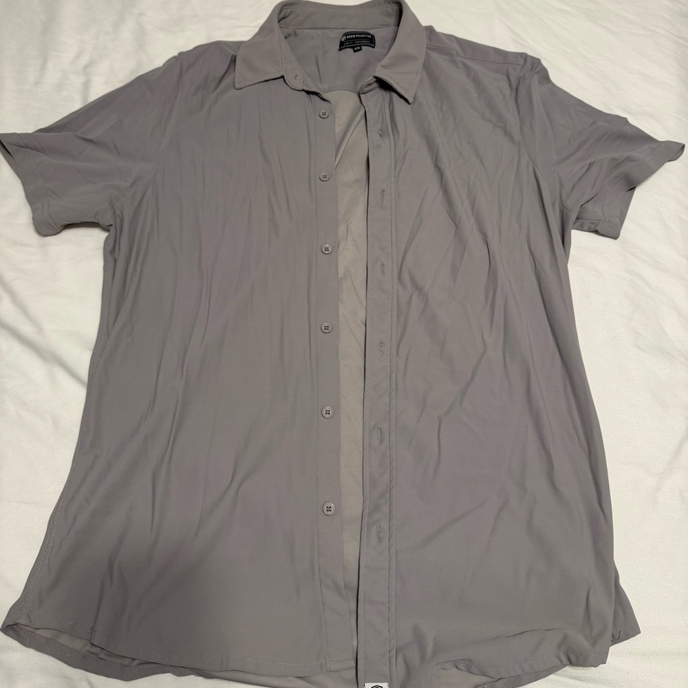 Born primitive XXL gray short sleeve button up slim fit, performance